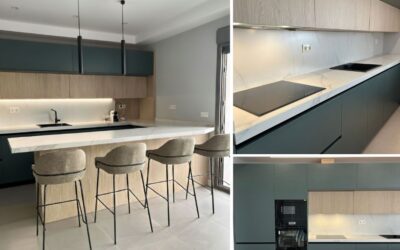 Diseño de cocina moderna con península